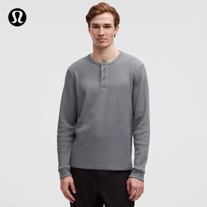 Cotton-Blend 男士棉混纺华夫格长袖亨利衫丨lululemon丨LM3FTFS