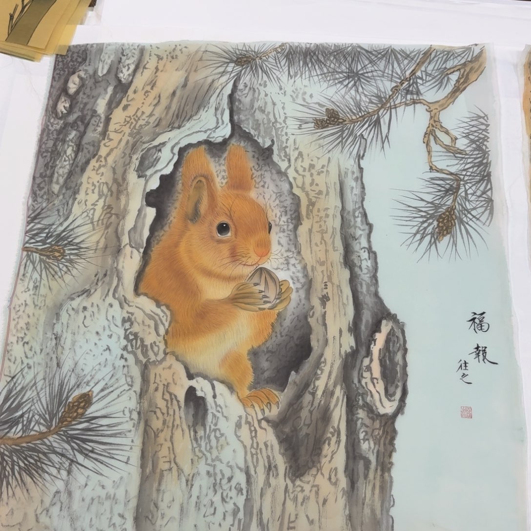 国画纯手绘山水花鸟作品