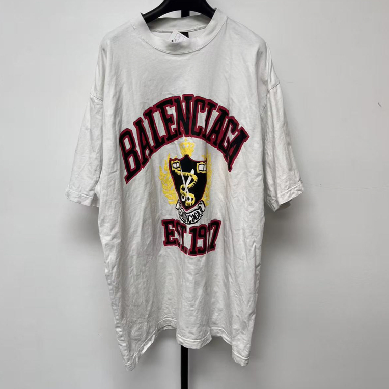 未使用 Balenciaga/巴黎世家 字母图案印花圆领套头短袖03050