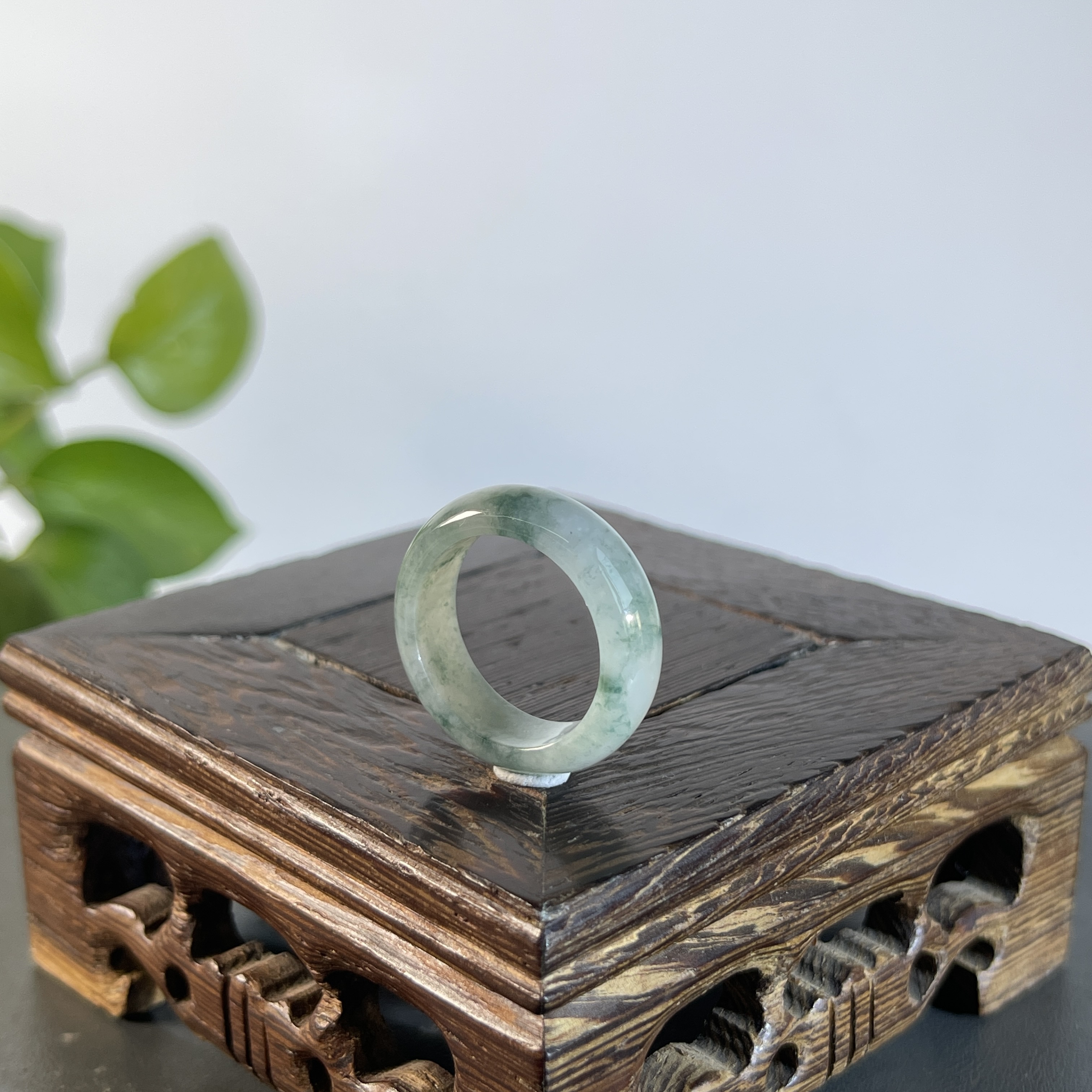 JXA25-22 天然缅甸A货翡翠 翡翠戒圈17#