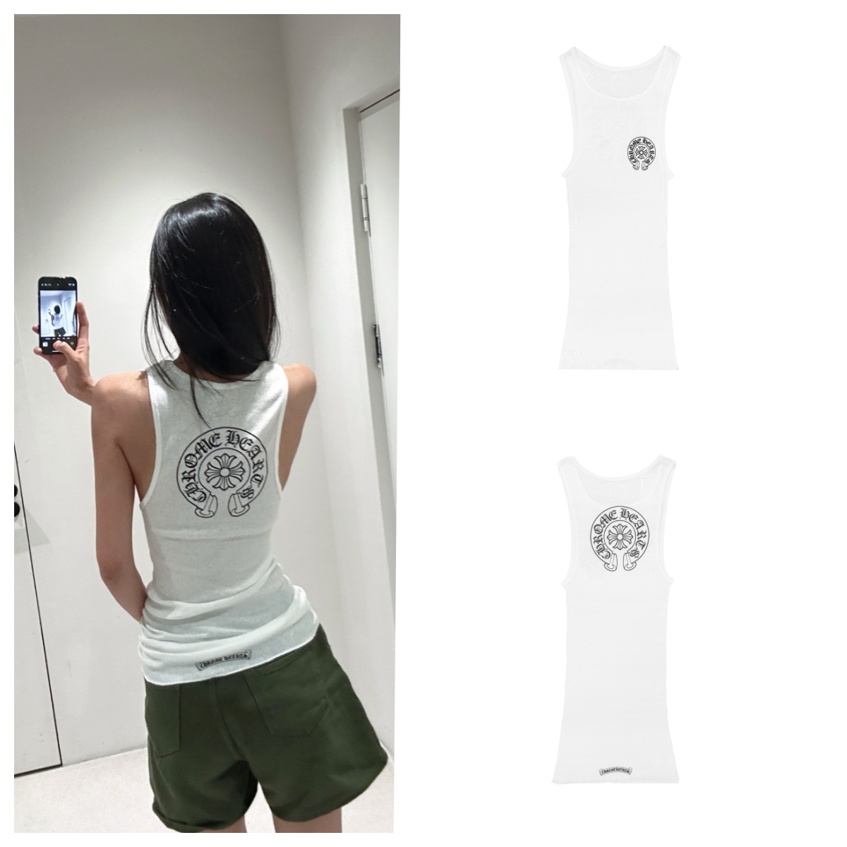 Chrome Hearts/克罗心大马蹄印花背心 白色