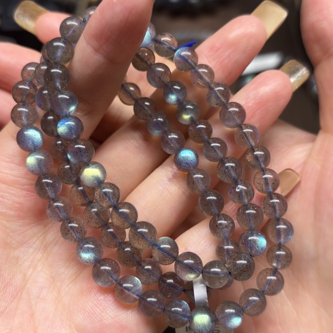 未镶嵌手链长石6.8mm左右