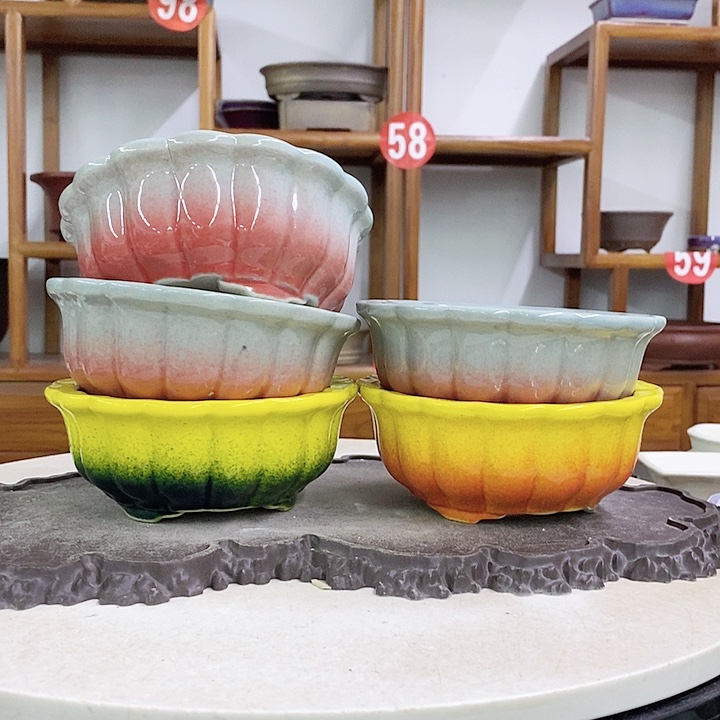 紫砂花盆瑕疵盆口火裂走形5.5-14。。。
