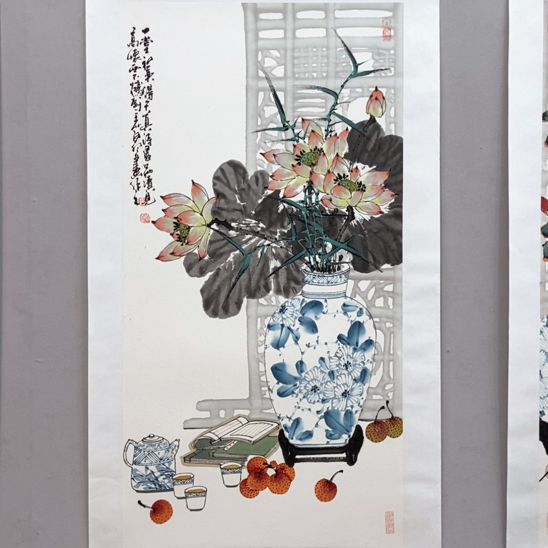 国画陈党明三尺真人真品