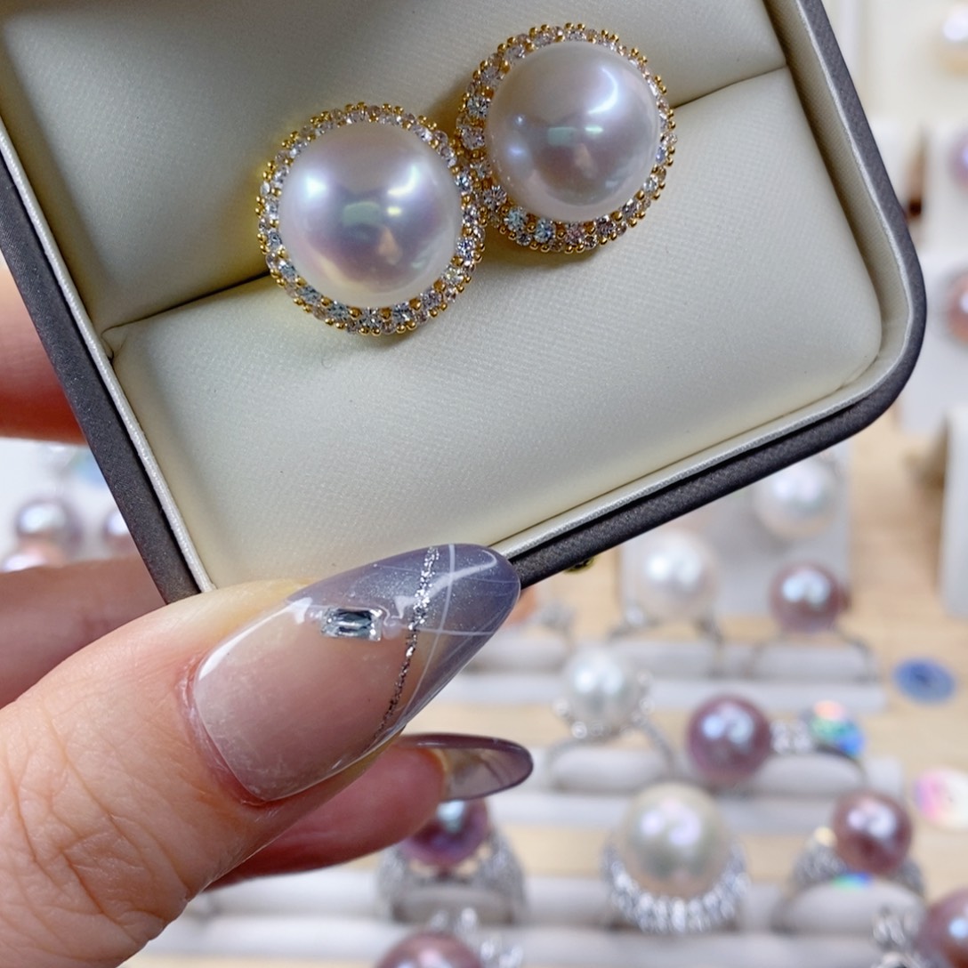 淡水珍珠耳饰合金