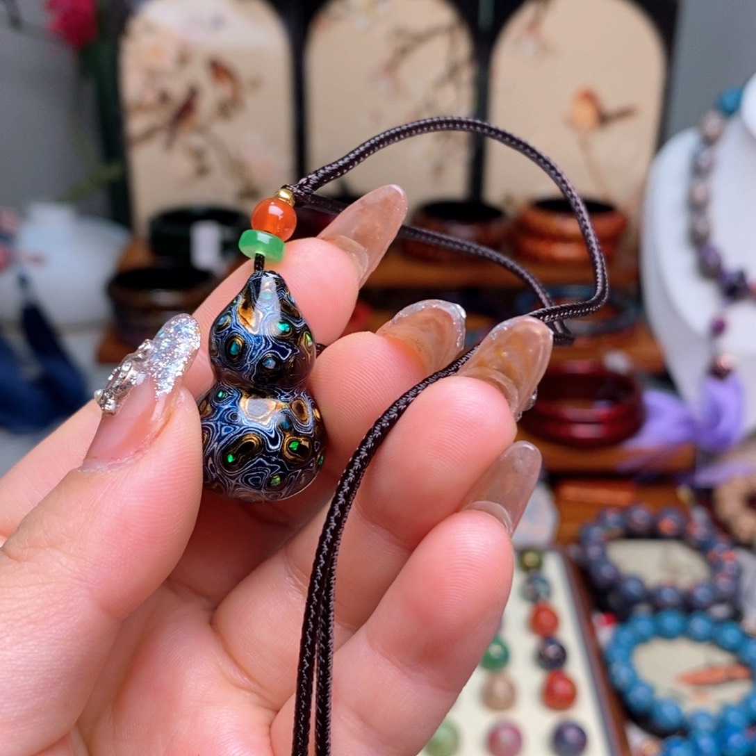 自**～大漆葫芦犀皮纹精品单珠
