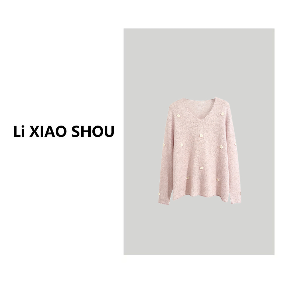 【李小瘦大码女装】新款百搭舒适宽松休闲针织羊毛衫5982D