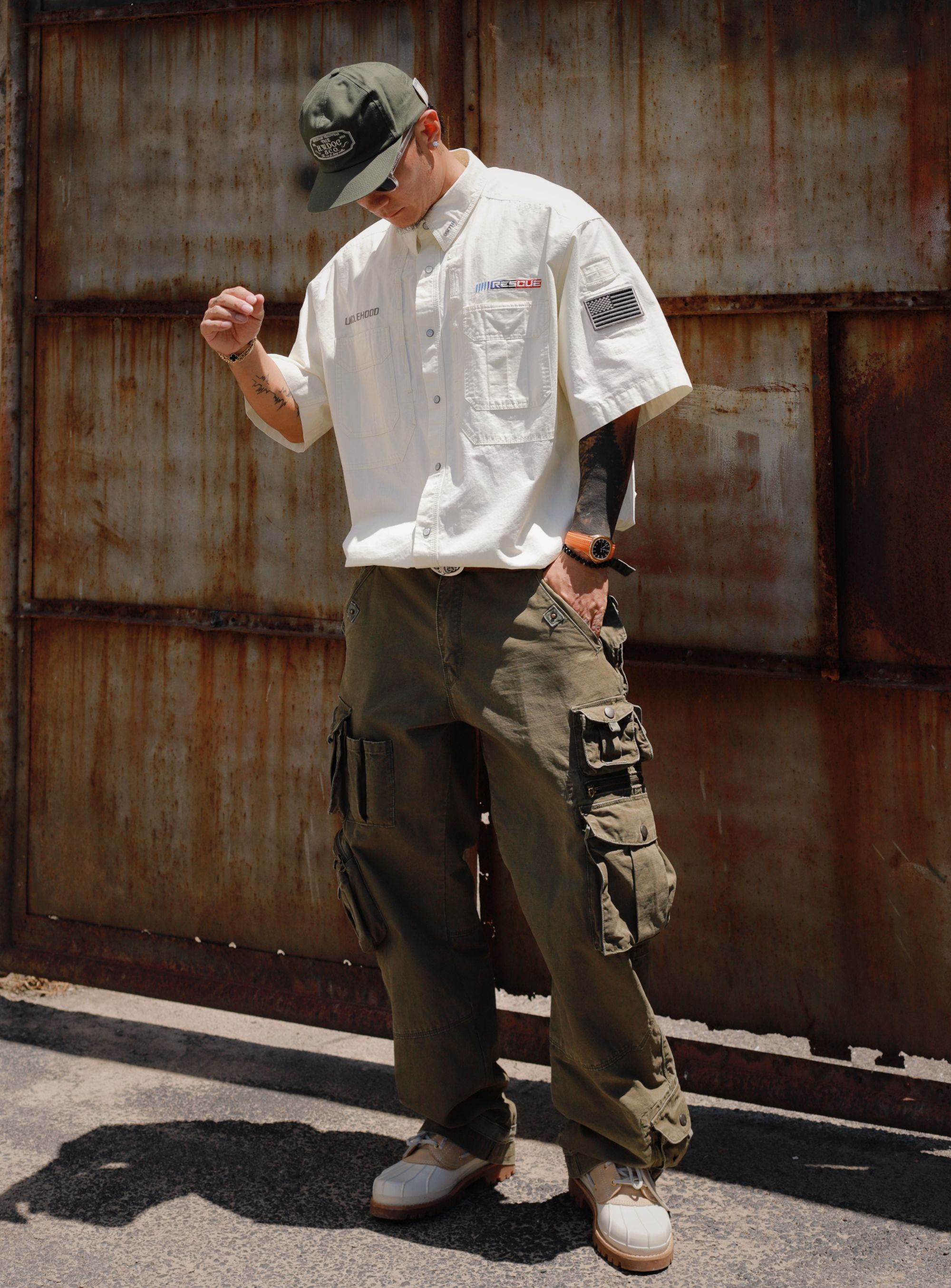 UNCLEHOOD炮弹16个口袋重磅工装长裤