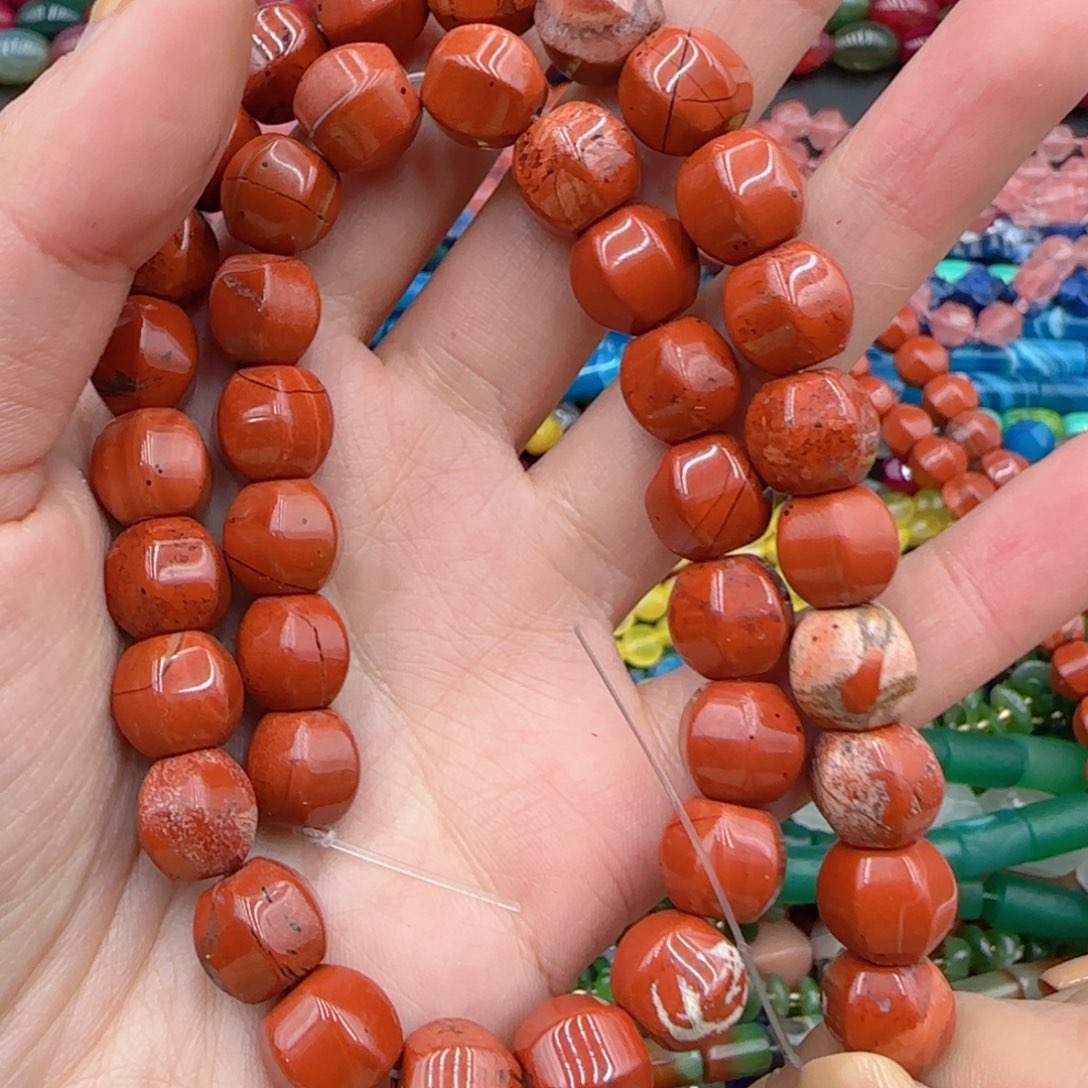 玛瑙/玉髓珠宝半成品未镶嵌红石南瓜一条卡十