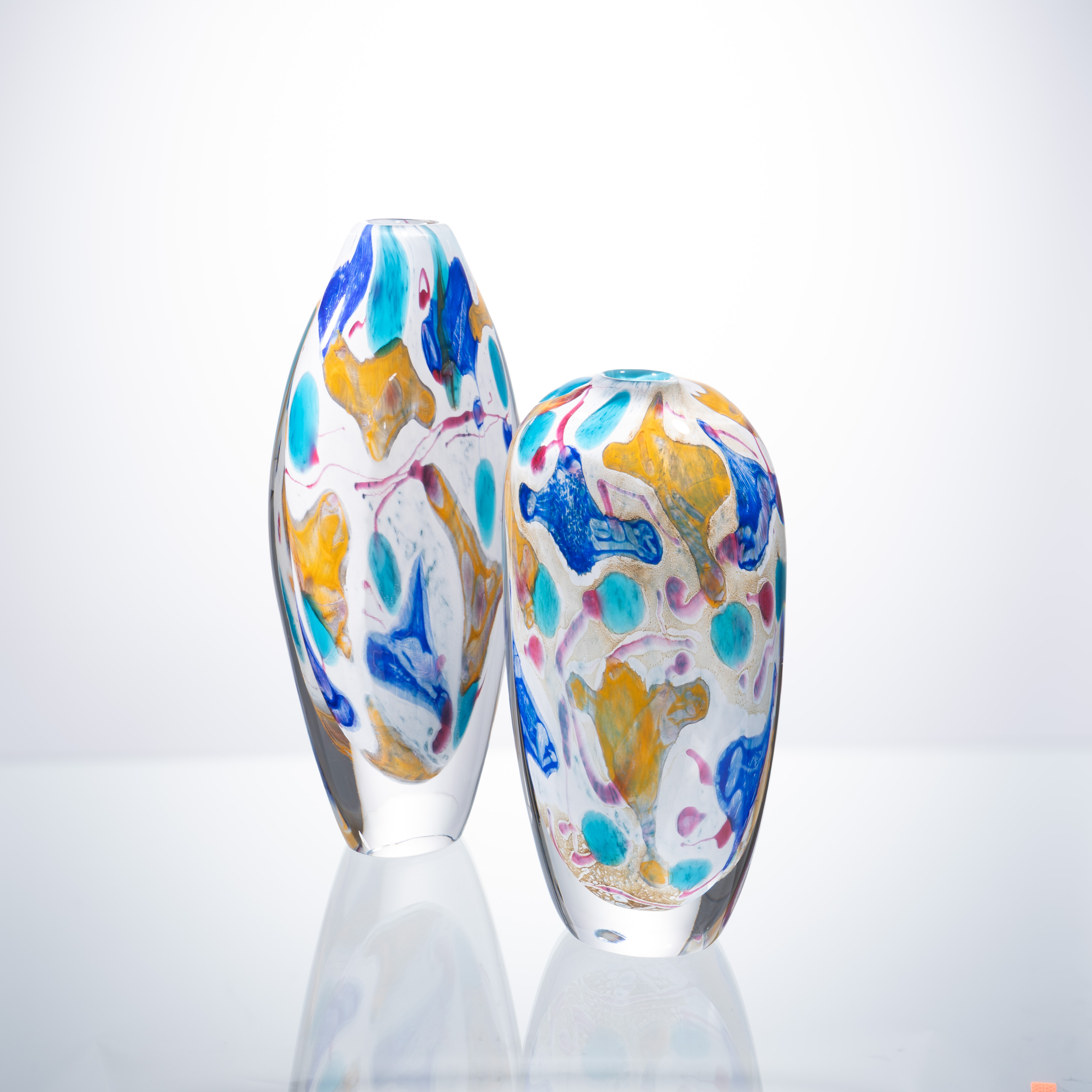 彩和艺术馆【油画赏瓶】中式轻奢纯手工水晶琉璃高档艺术摆件插花