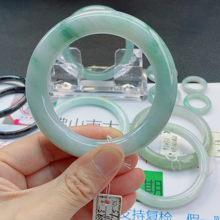 翡翠未镶嵌手镯胖圆条手镯56-67圈口