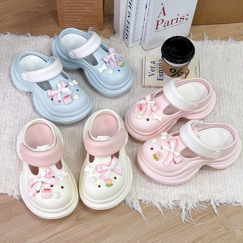 软弹EVA洞洞鞋，踩屎感防滑透气凉鞋厚底夏季网红外穿包头拖鞋百搭