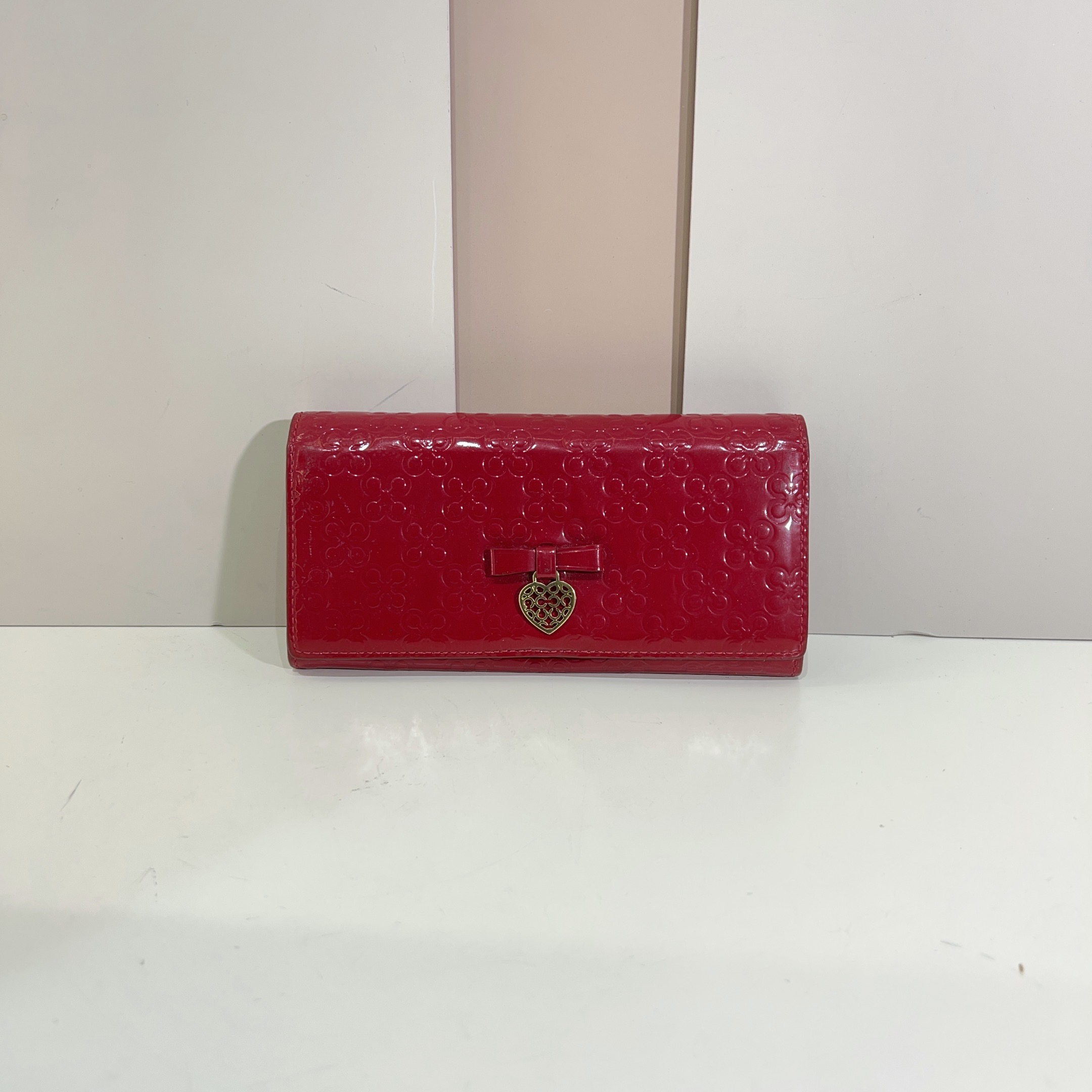 95新 COACH/蔻驰 蔻驰漆皮长款钱包a9044