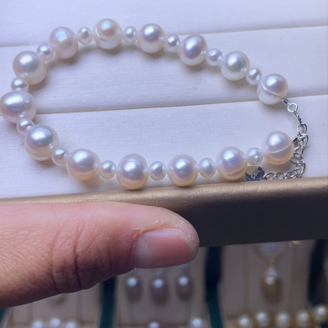 淡水珍珠手链银S925镶嵌