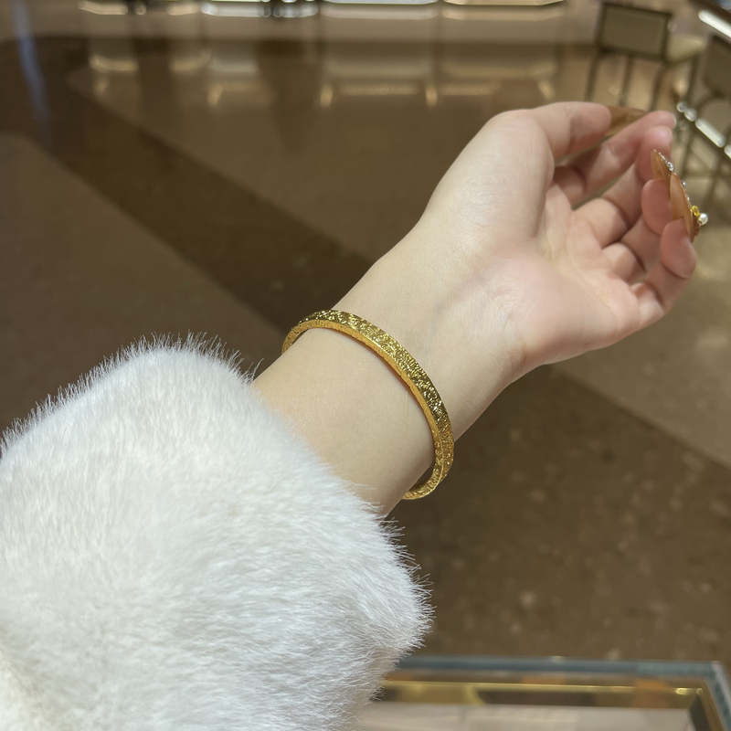 足银手镯 QTY G 卡5mm吉言手镯开口——现现