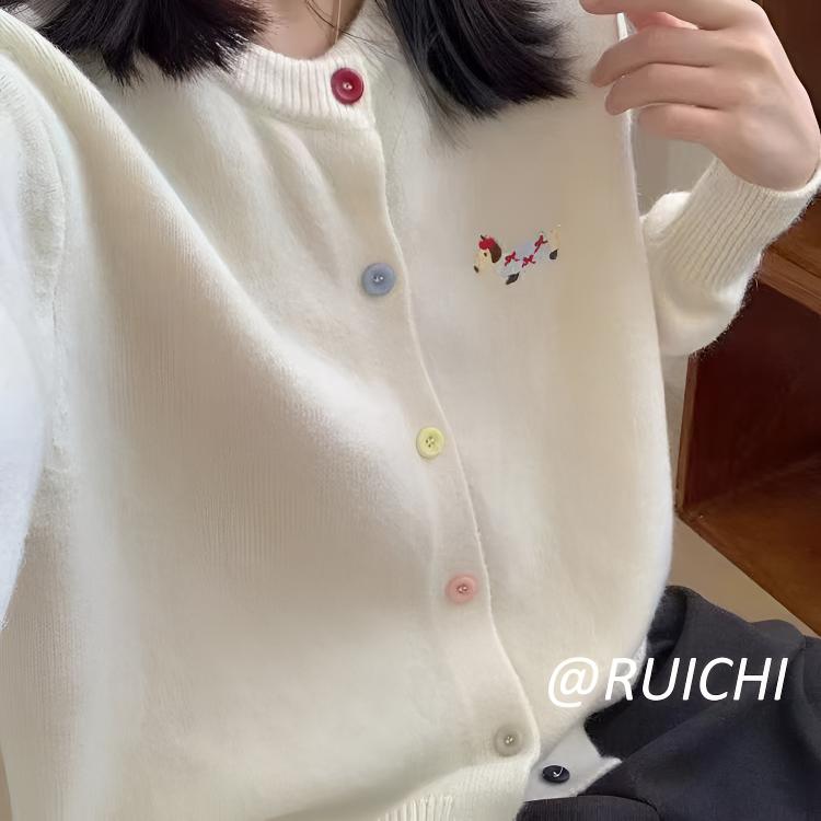 甜妹狙击~时尚女款针织开衫减龄显嫩秋季新款