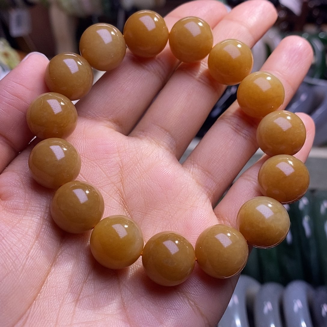 颈饰未镶嵌和田玉毕业级新疆且末糖手链14m