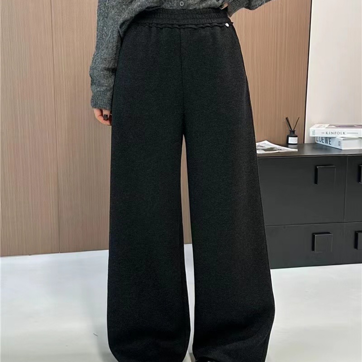 D211女装新潮加绒直筒裤货号2877