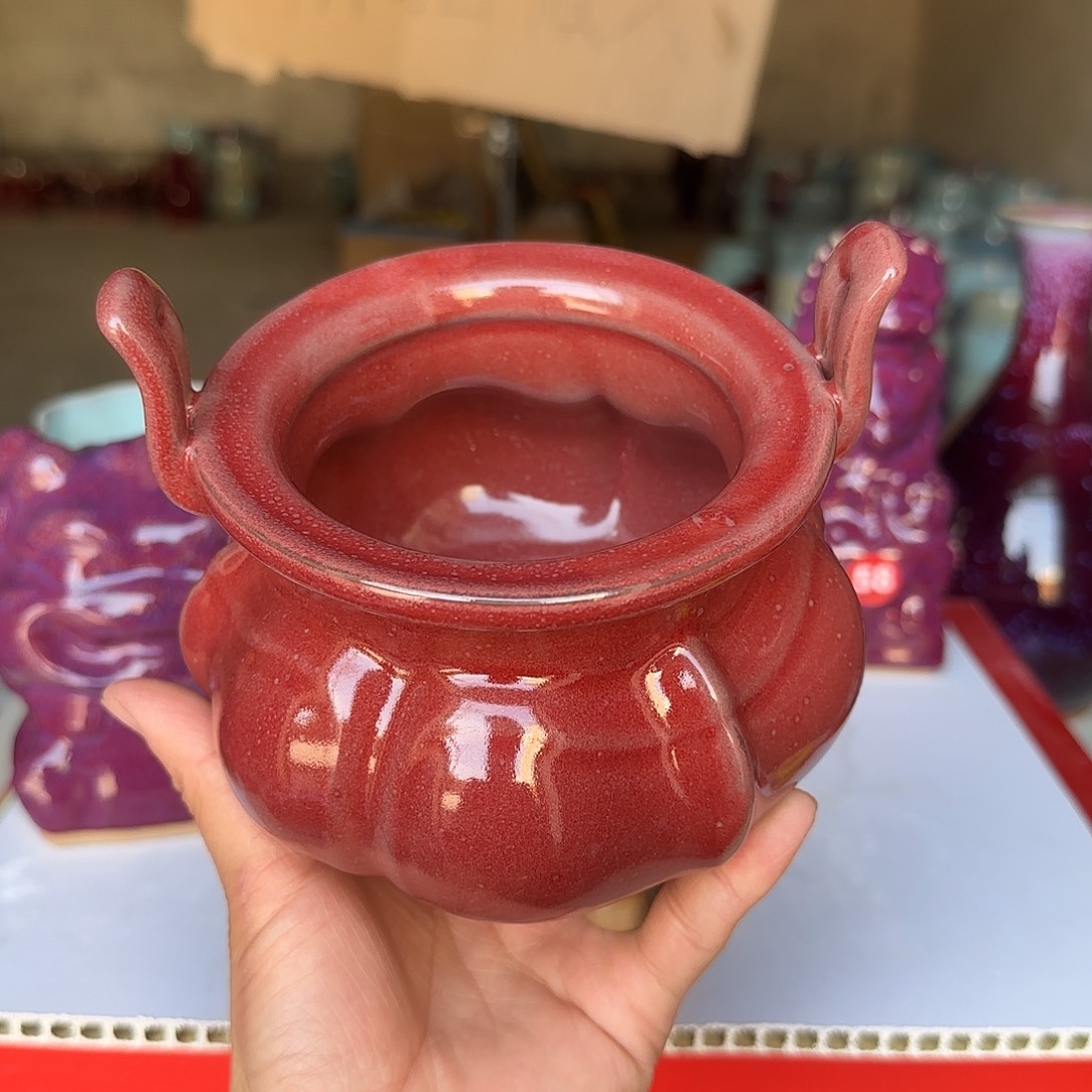摆件陶郑家钧窑摆件微瑕