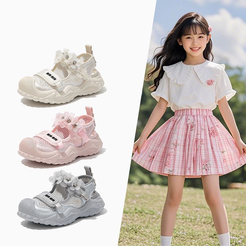 DAODANMAYI/捣蛋蚂蚁芭蕾风儿童凉鞋女童夏季女孩公主包头女宝鞋