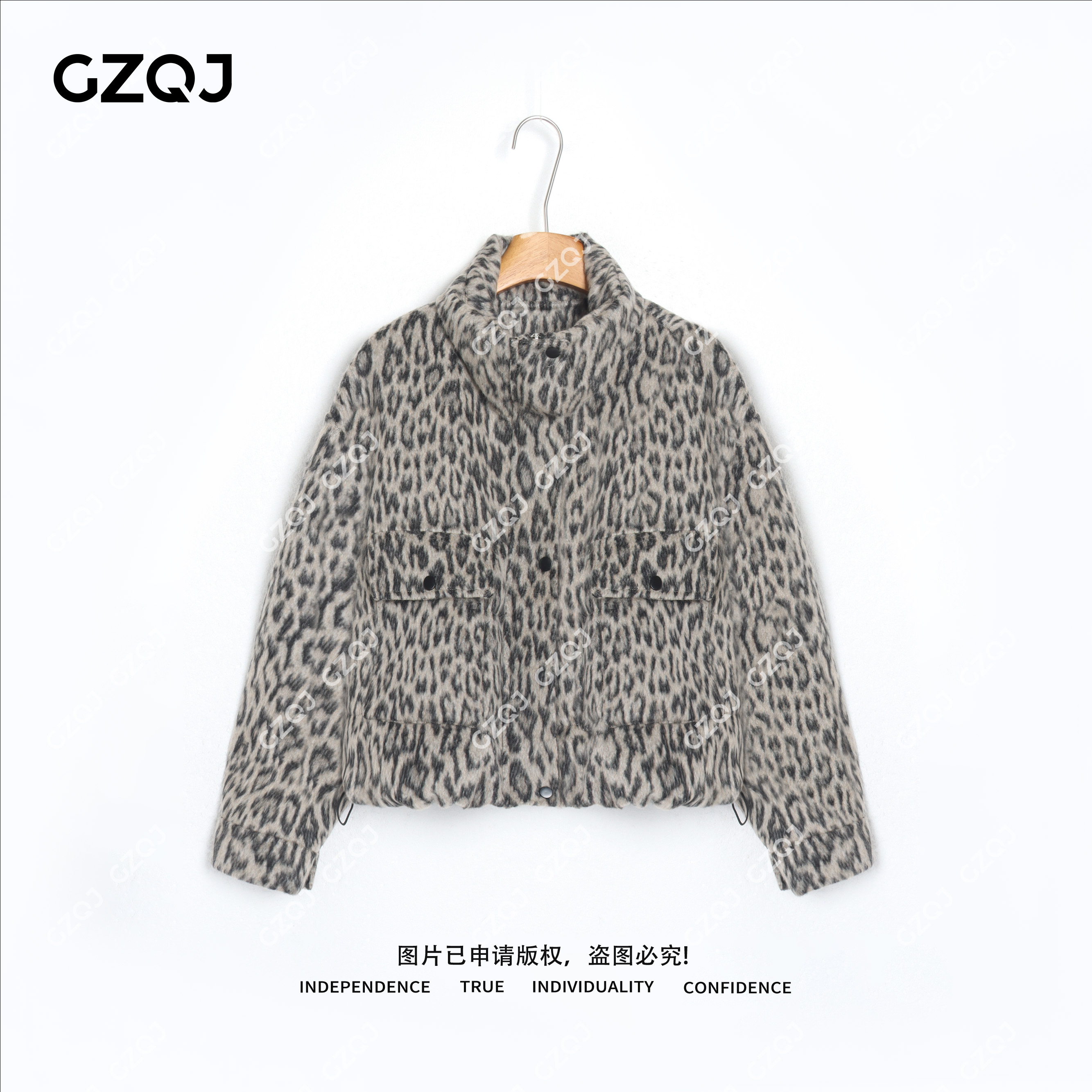 广州琴姐【摩登狩猎者】90%白鹅绒潮流立领羽绒服外套女冬款 9232