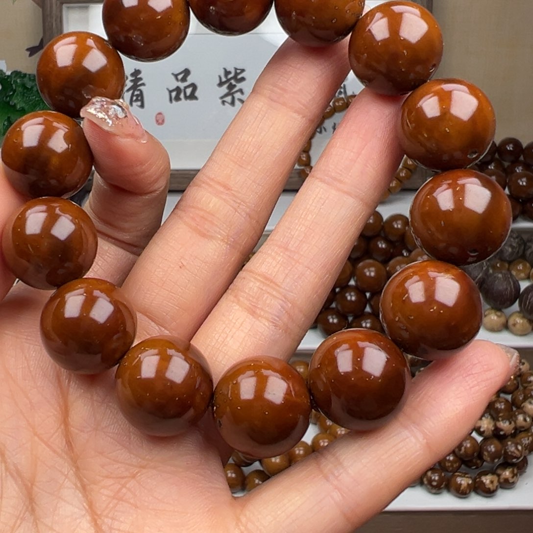 紫金鼠手串不*卡16半实心光珠