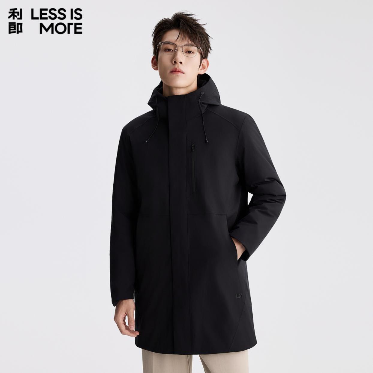 Lilanz/利郎【商羽鲜绒】通勤商旅保暖连帽防水轻薄羽绒中长款 