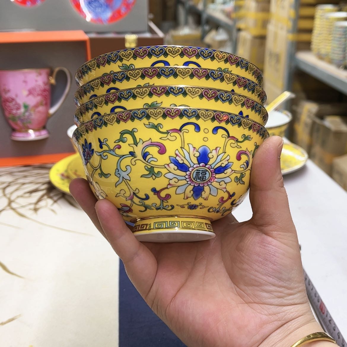 【闪购商品】骨瓷4.5英寸4黄。。。。。