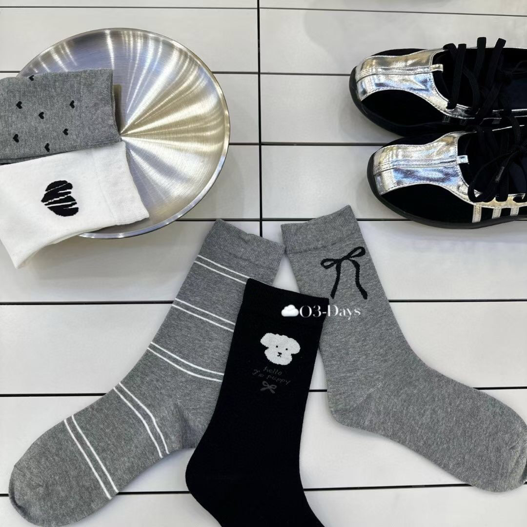 【棉袜】韩系中筒百搭外穿通勤堆堆袜【会有线头 介意不拍】