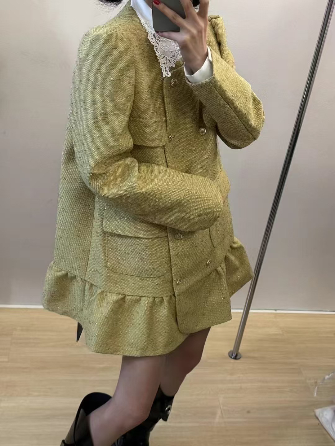 南油高货2025年新款设计师款法式复古甜美小香风连衣裙花苞外套