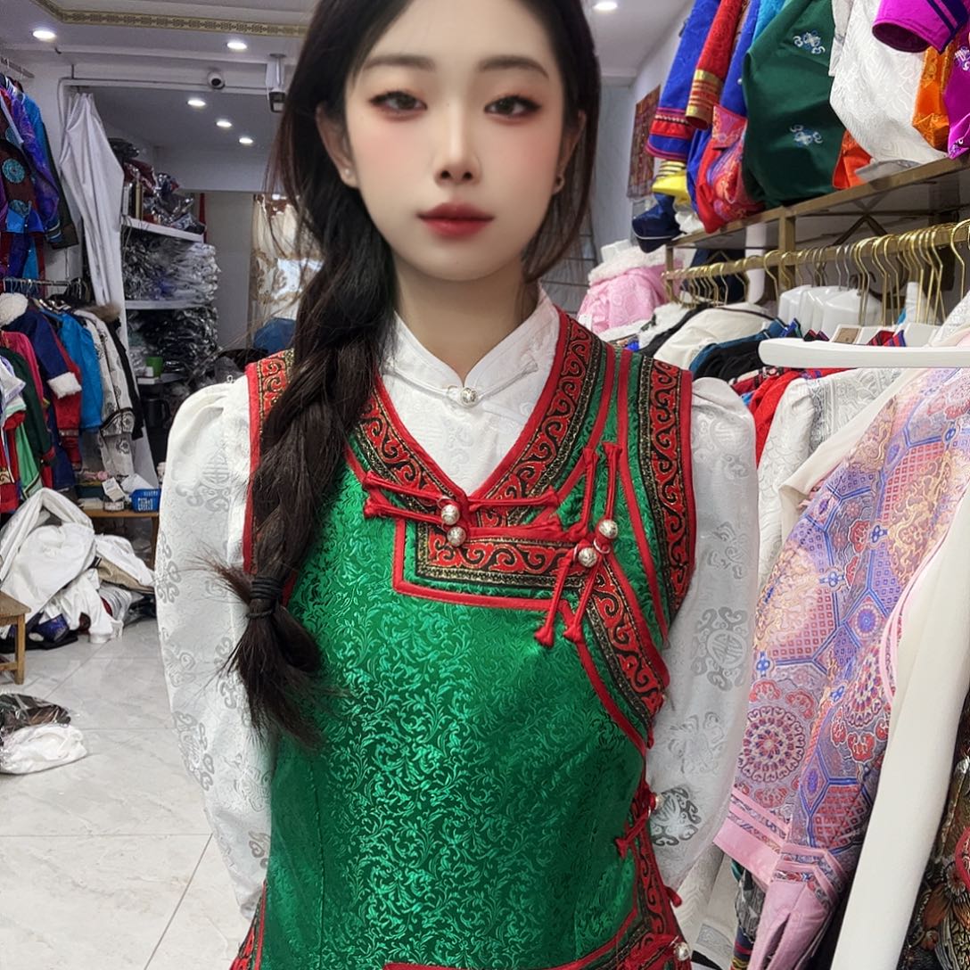 闪电购绿色红边马夹XL