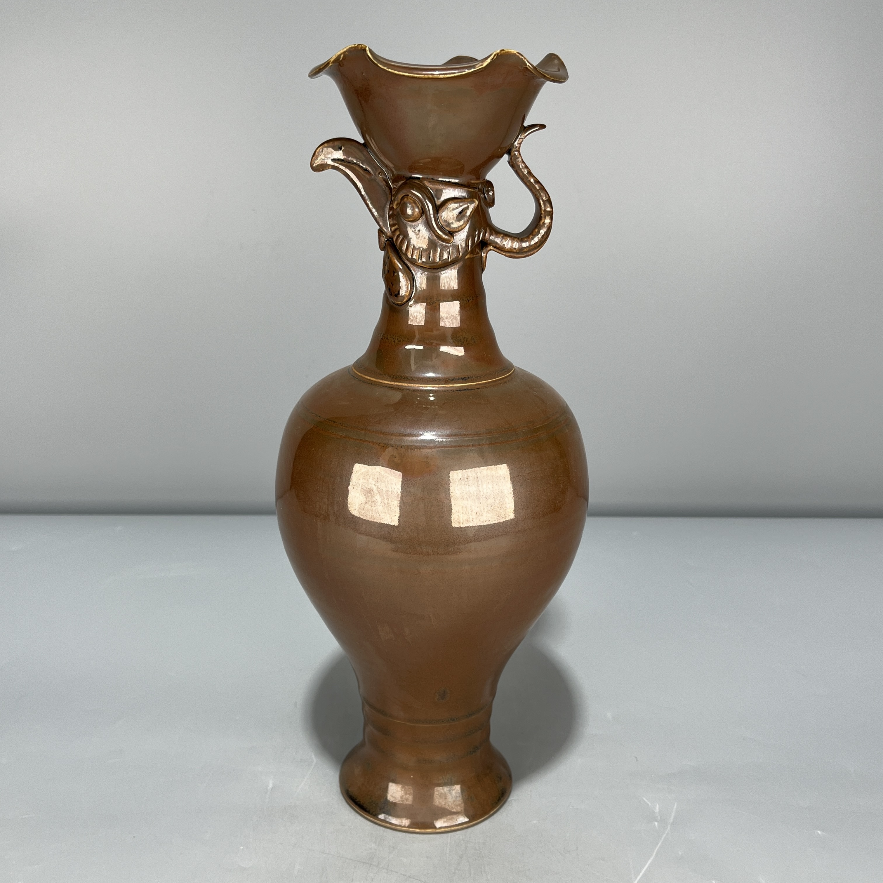 当代仿制 仿古紫定陶瓷瓶子