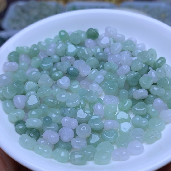 散珠翡翠卡7紫绿爱心20个