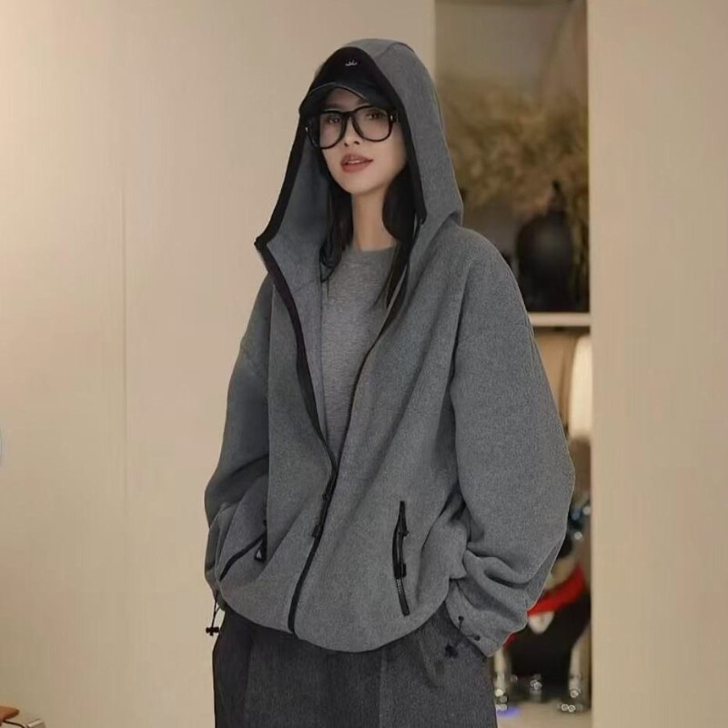 【多多还是多多】男女同款超细腻摇粒绒拉链外套立领＋连帽DX