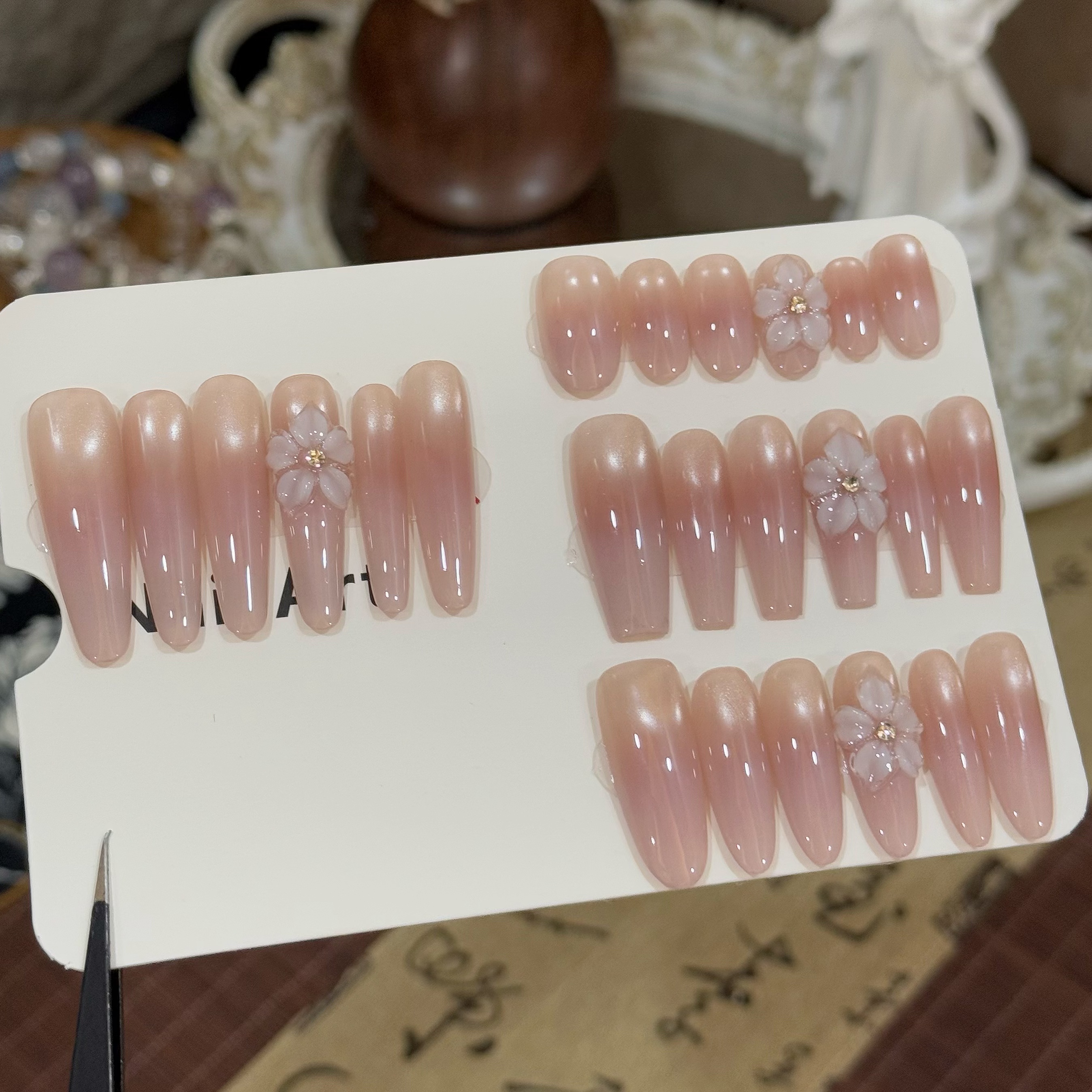 【桃花朵朵】—12个甲片—财财穿戴甲