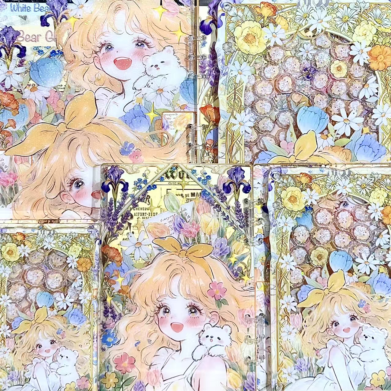 【新款白熊女孩】高定摇摇本套餐活页本手工DIY收纳盒亚克力