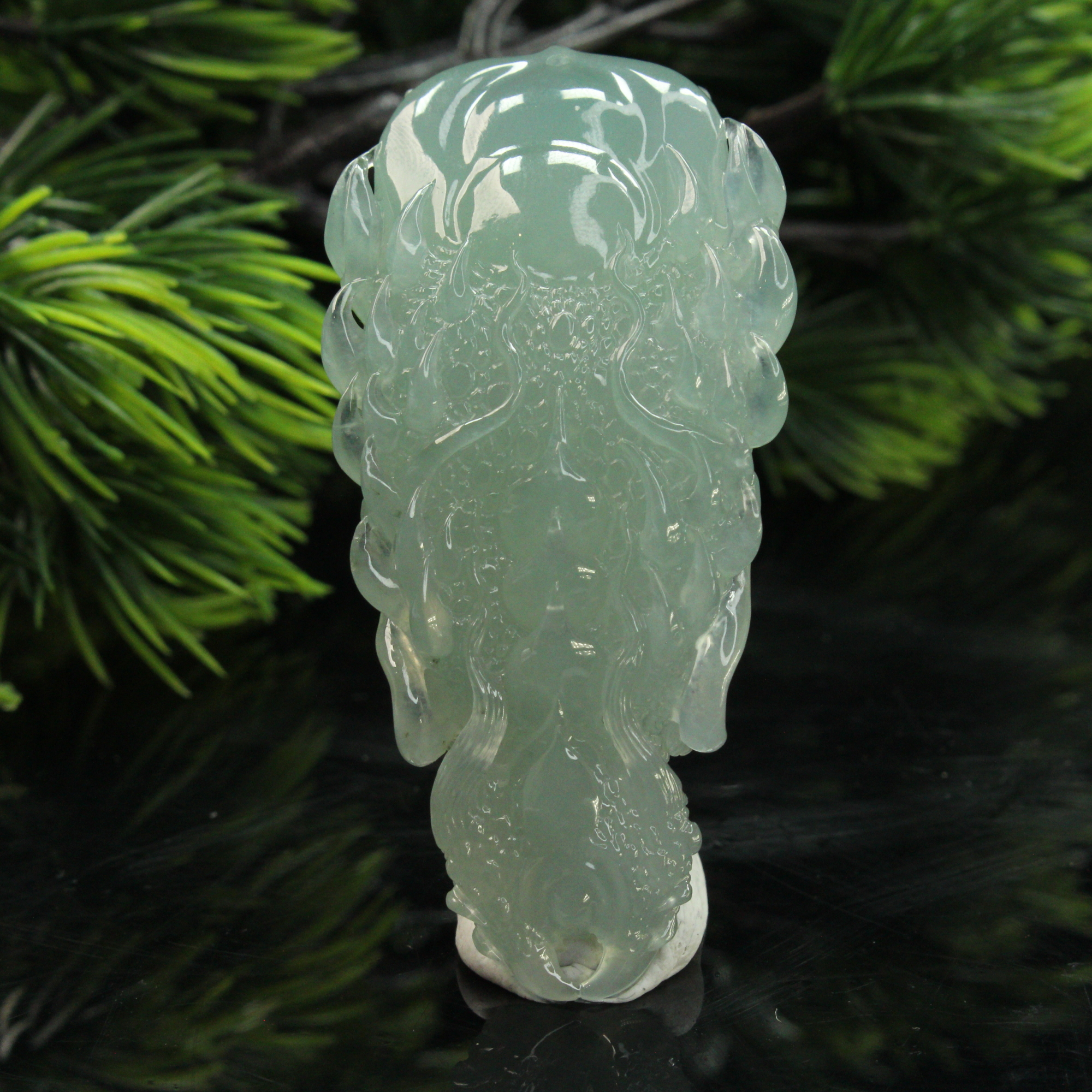 ZB37天然缅甸翡翠A货高冰天空蓝底龙牌/800640嘉禾臻宝拍卖