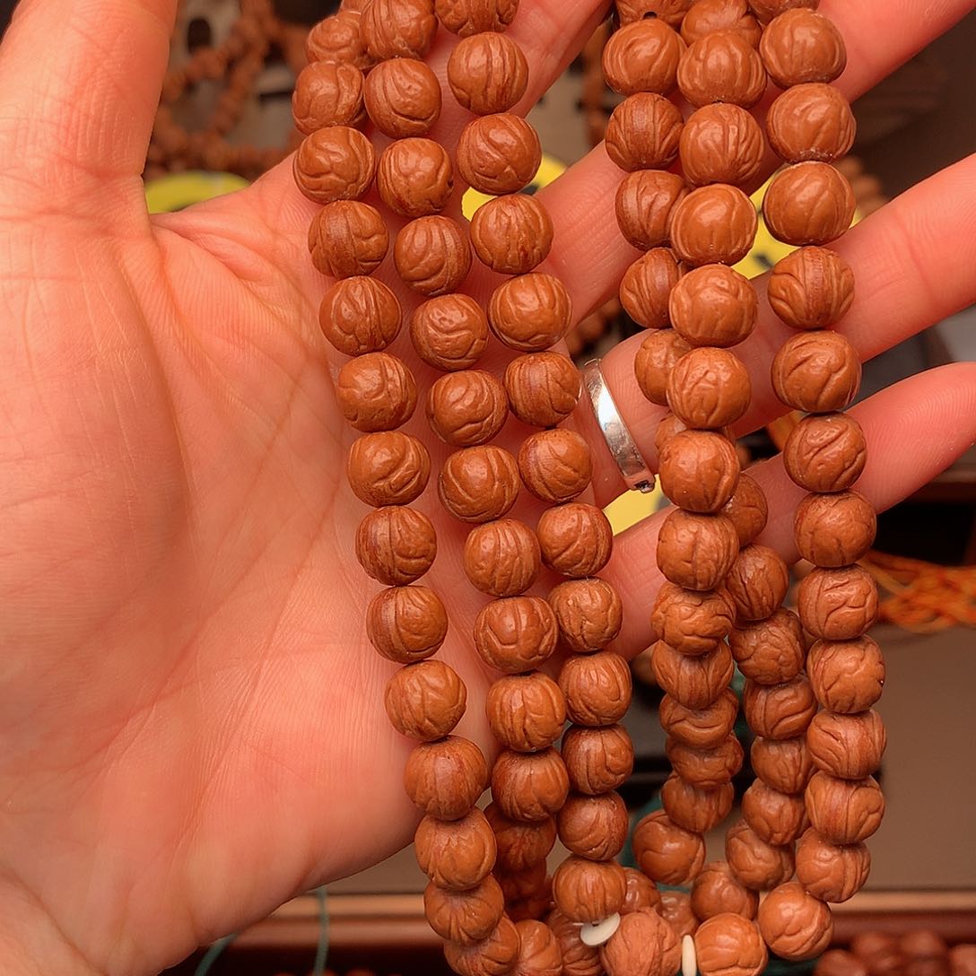 桃核手串晓**具野生玉龙脊脖挂10