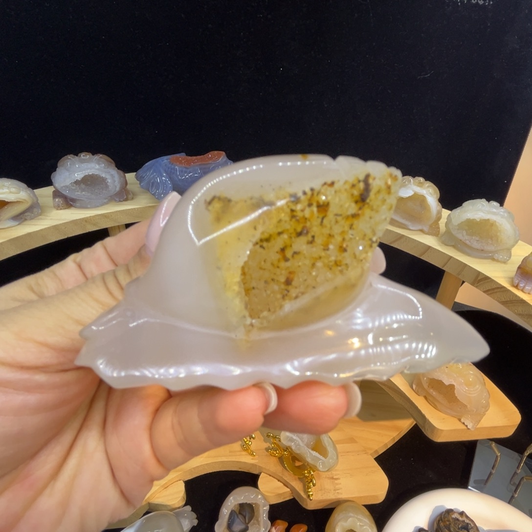 玛瑙/玉髓未镶嵌水晶摆件