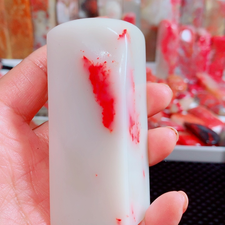 用***2巴林石巴林石鸡血藏品羊脂白