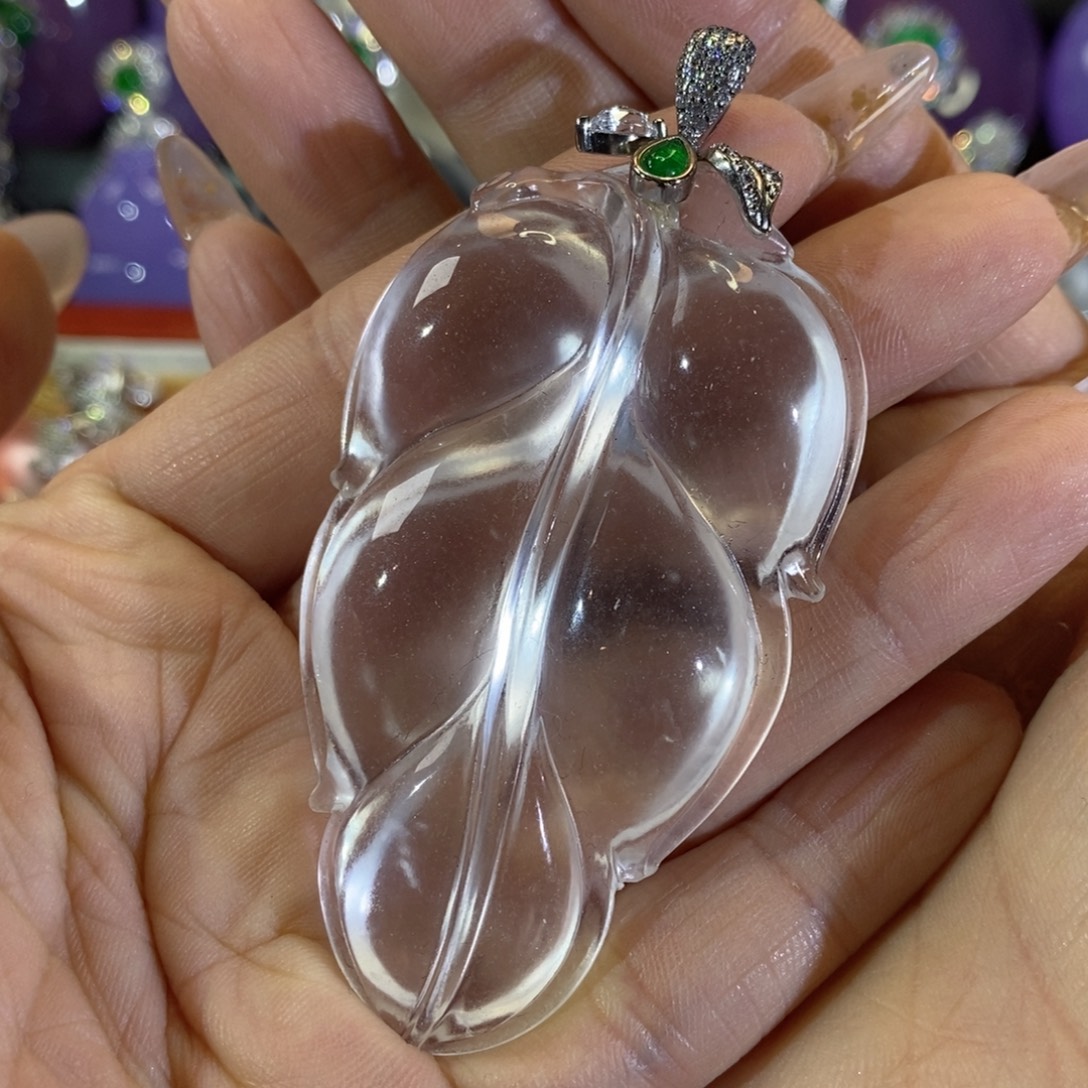 石英质玉银S925镶嵌颈饰