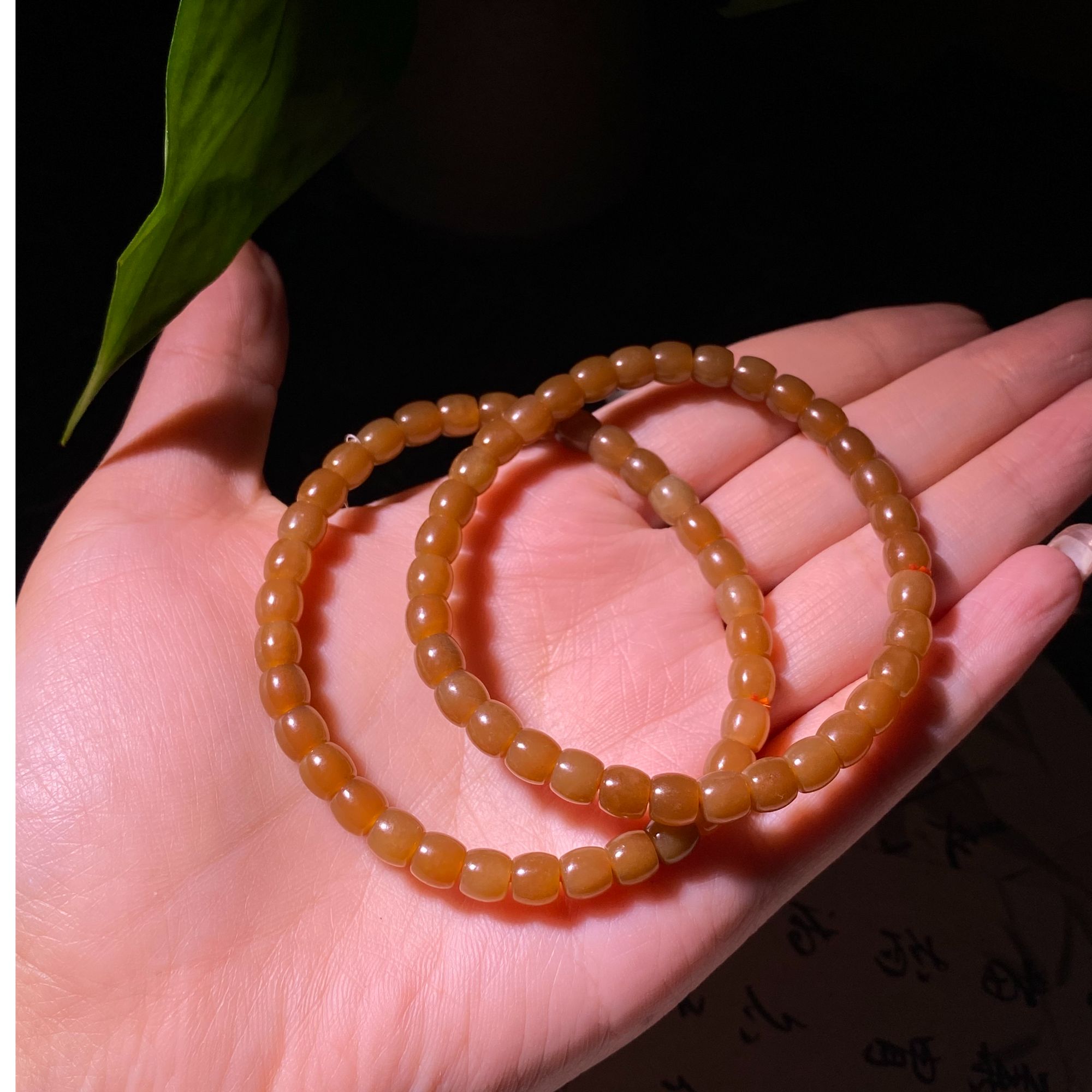 6m和田玉糖玉算盘珠手串时尚百搭女士素圈渐变镶嵌老型单圈