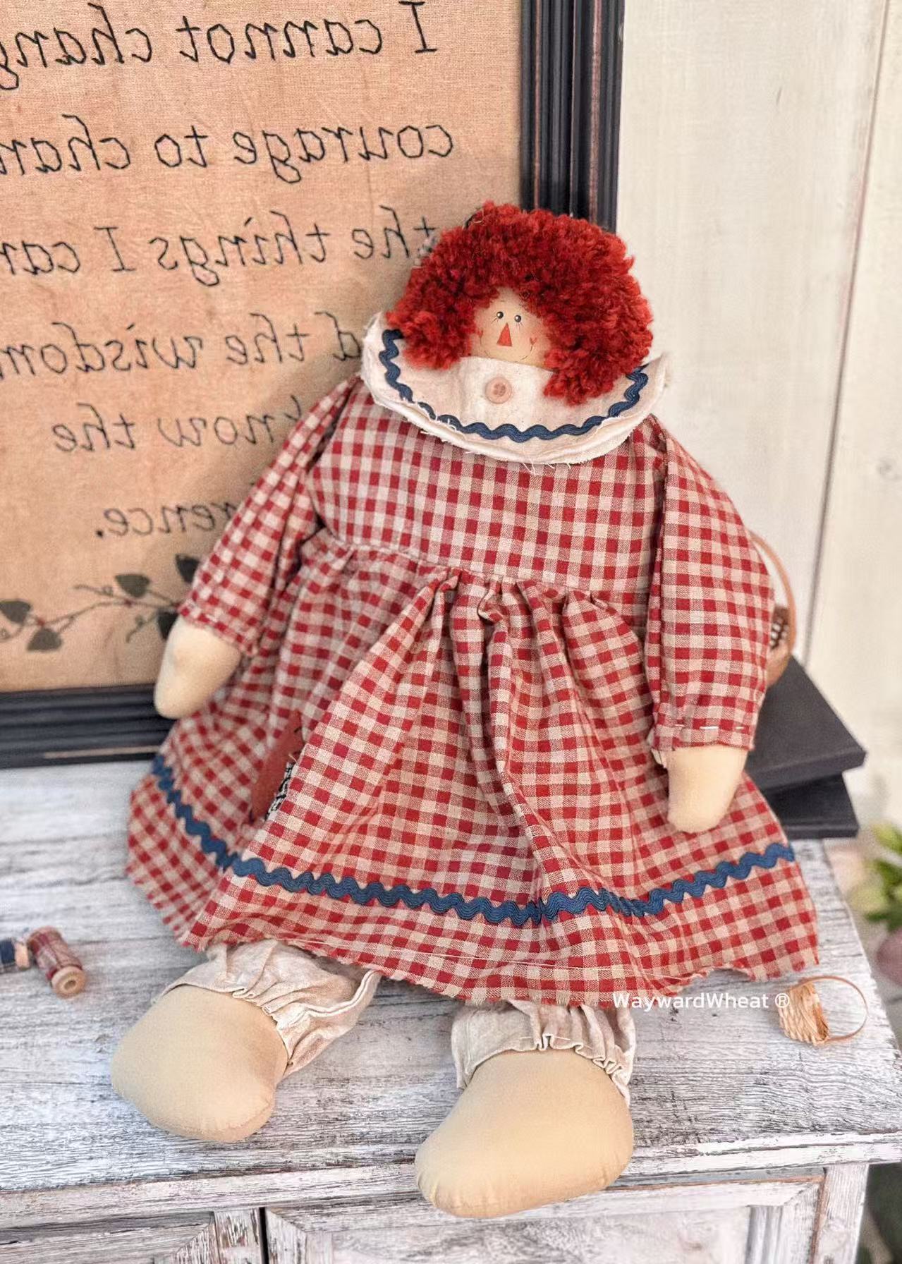 幼梨 布艺手作玩具 小头安安 美式乡村复古风格