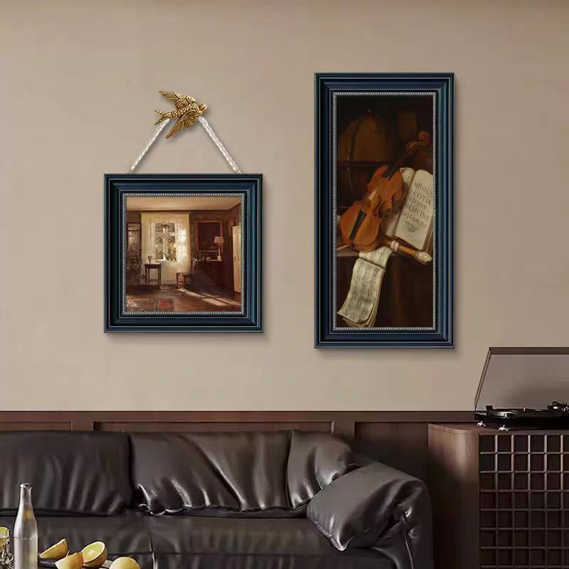 259法式卧室床头挂画高级小众古风装饰画复古客厅组合玄关3570