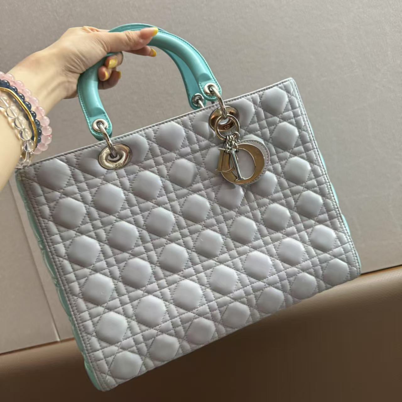 95新 DIOR/迪奥 迪奥 灰色戴妃/二奢包包