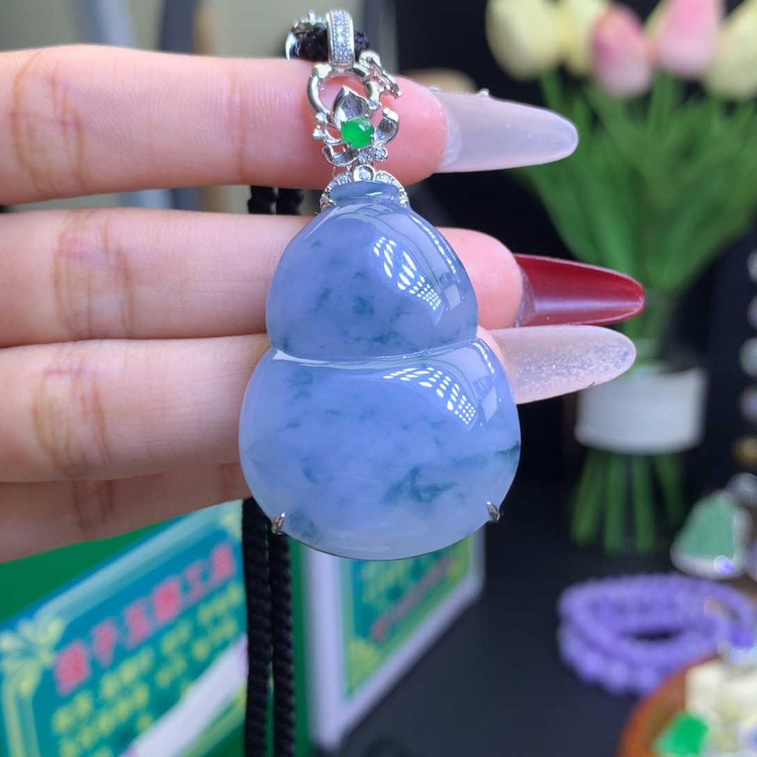 翡翠颈饰18K金镶嵌天然