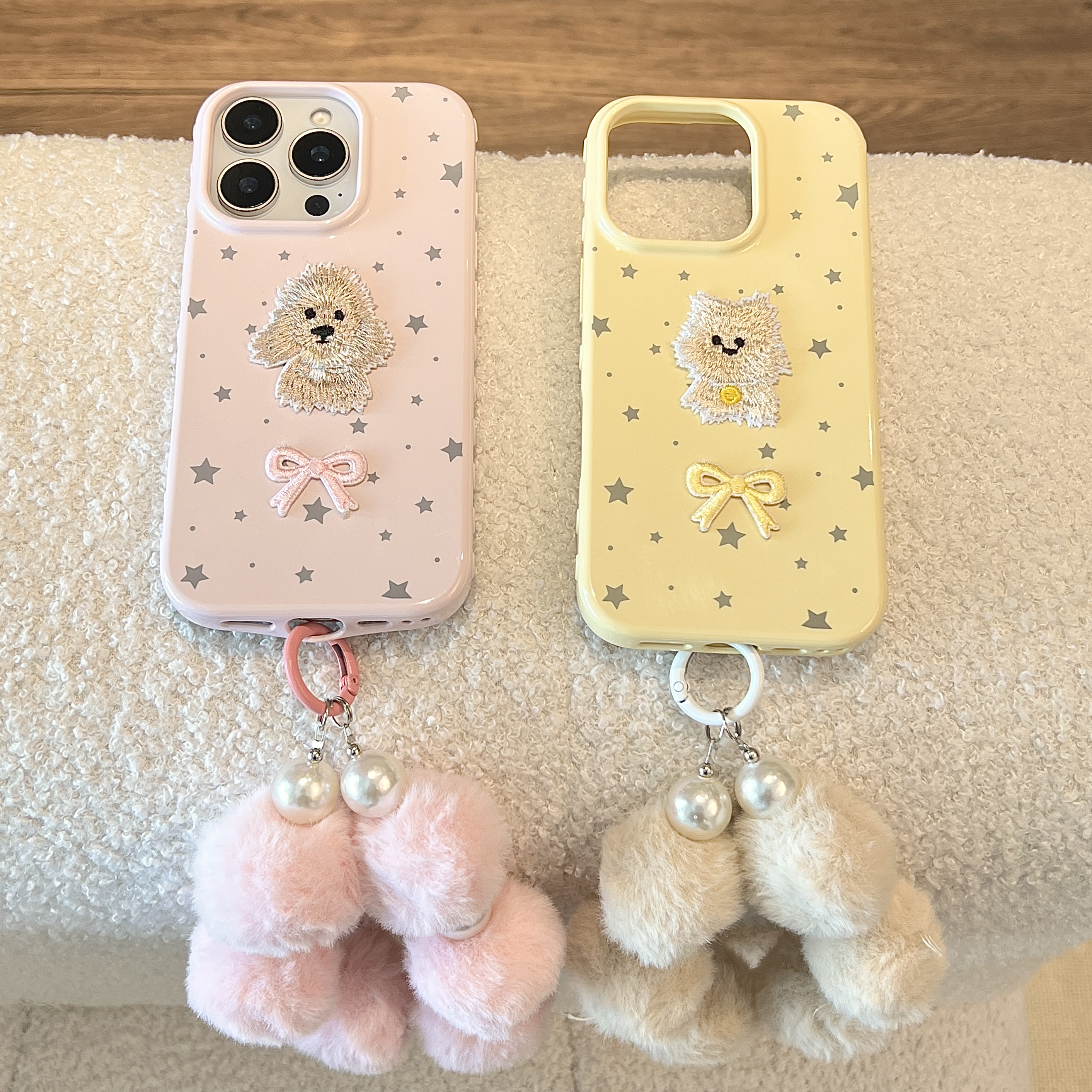 【包相机键】刺绣小狗苹果16手机壳15适用iphone17promax防摔14软13