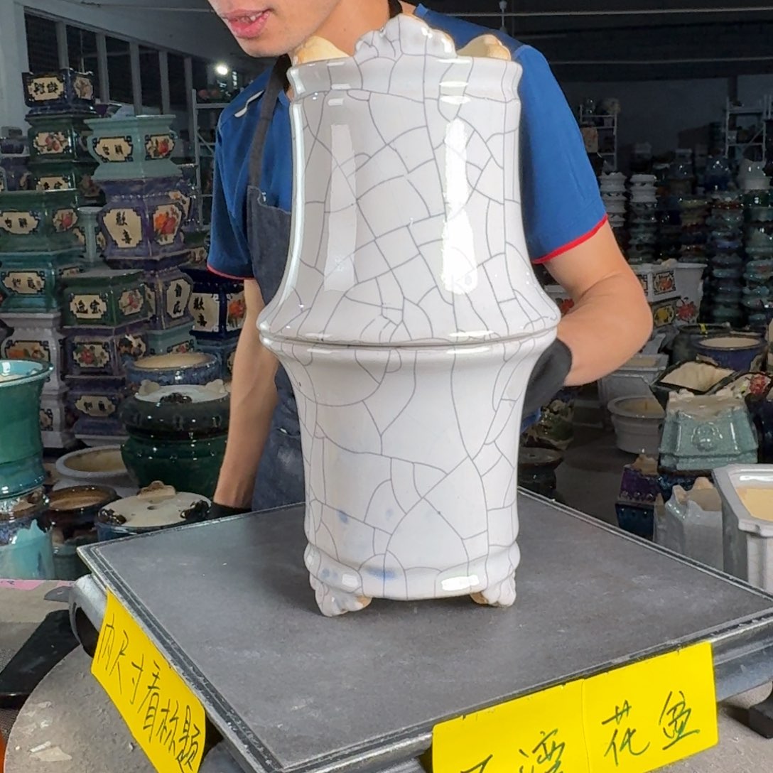 一风堂石湾花盆 内12*12瑕疵染色缝隙