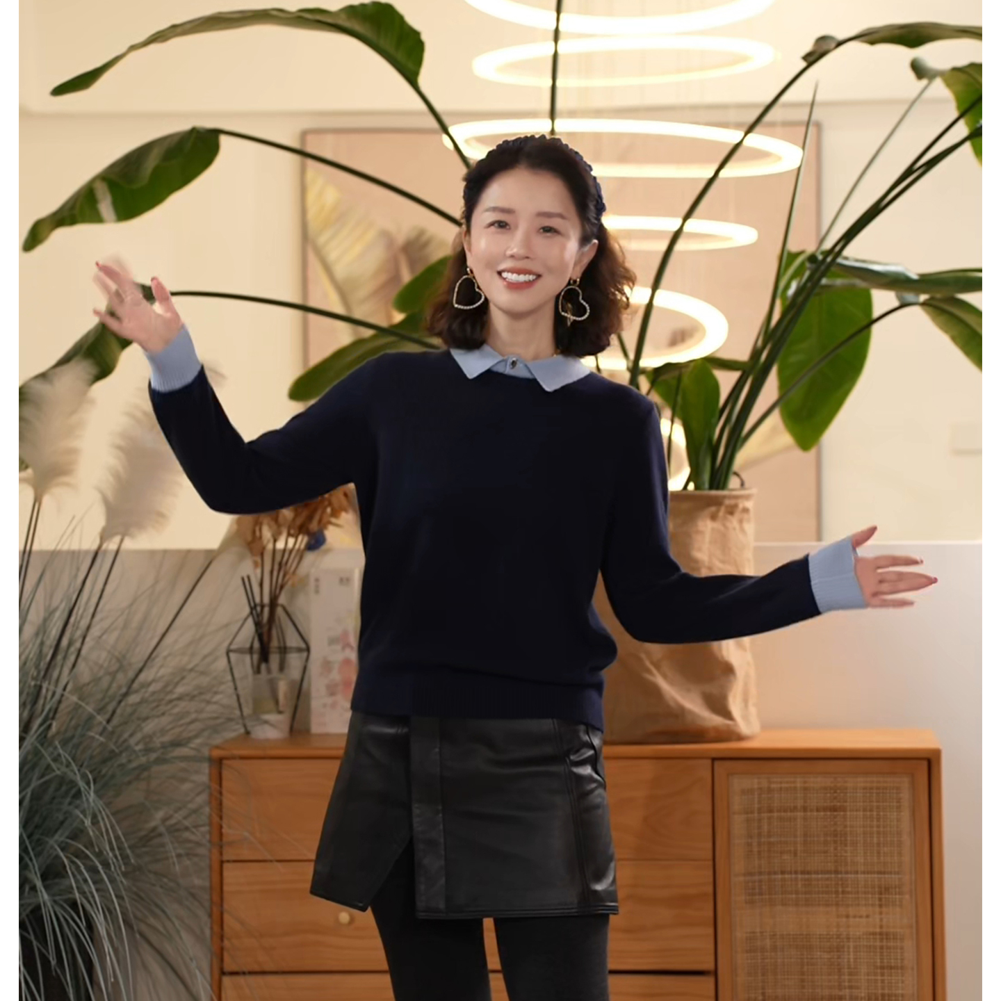 Y【叭哒不惑】糖果屋 山羊绒休闲风撞色打底针织衫宽松拼色翻领