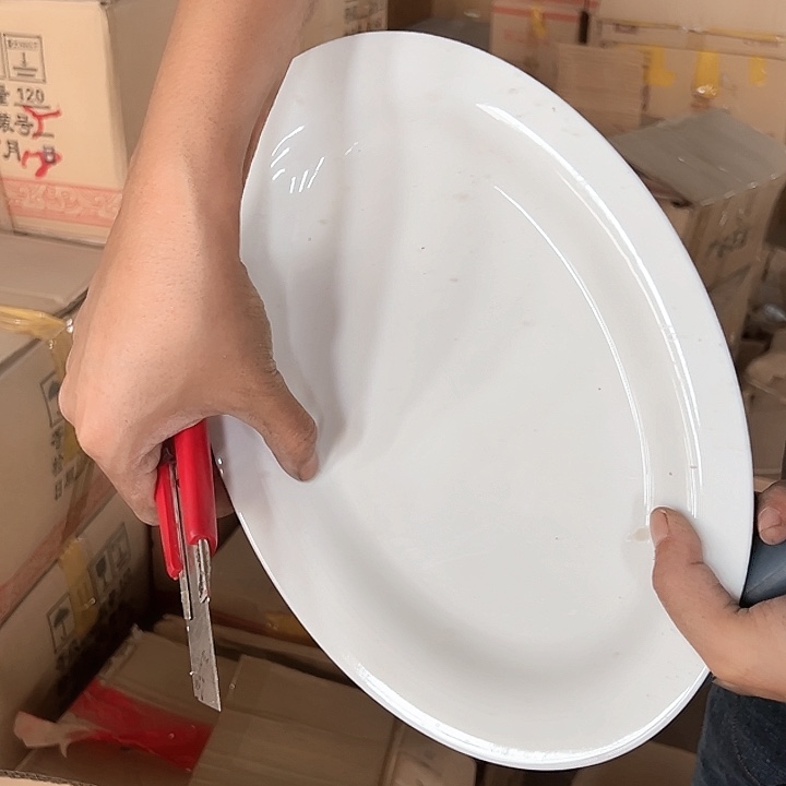 微瑕介意勿拍不退不换 2只纯白鱼盘